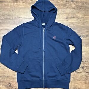 Peloton Men's Medium Full Zip Hoodie Blue Athletic Activewear Spin Cycle Workout